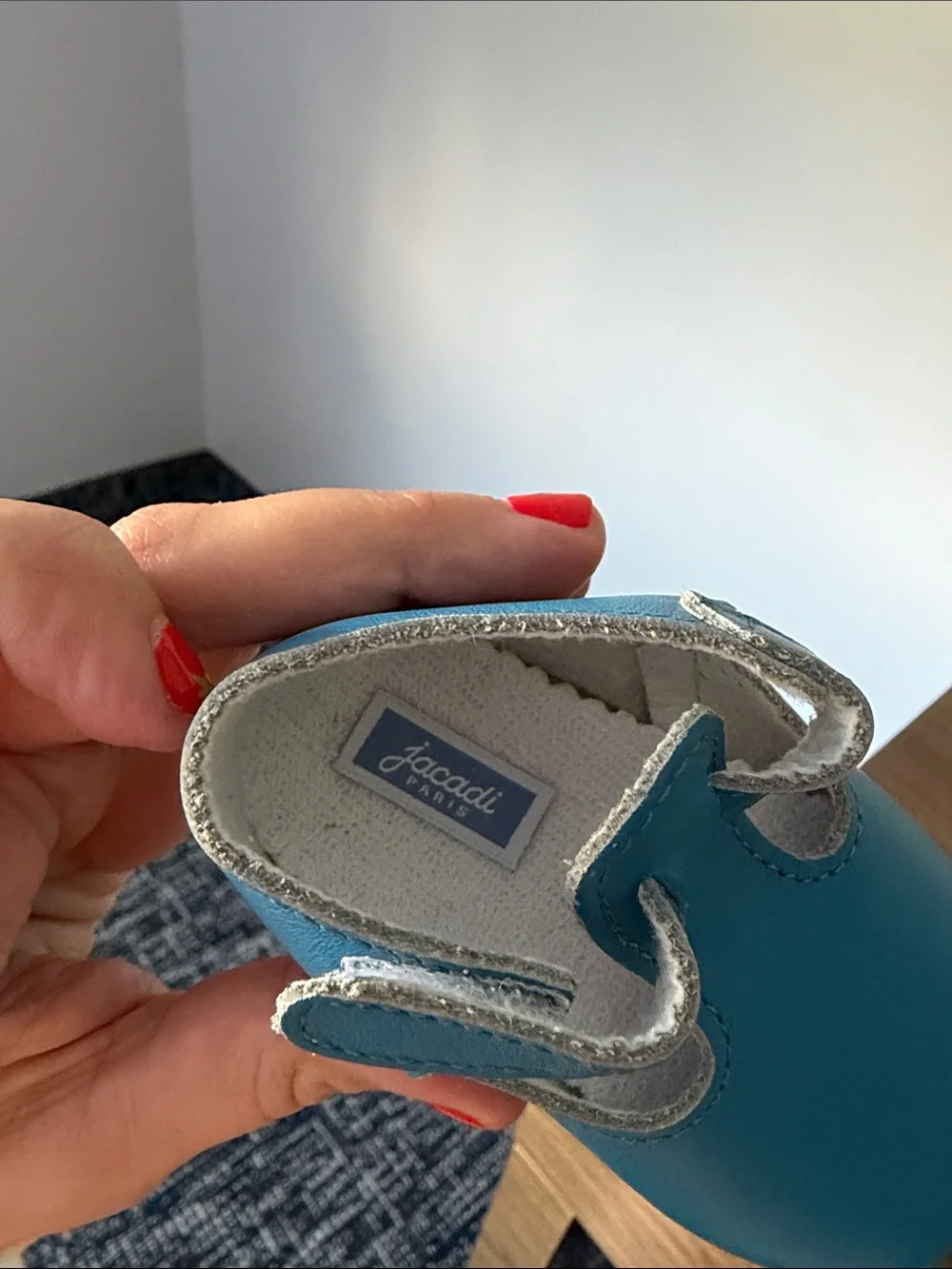 Jacadi Paris Baby T Bar Shoe Blue